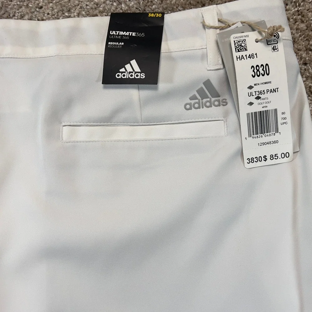 Adidas Ultimate365 Performance Golf Pant Regular 38WX30L White‎ Wicking Comfort